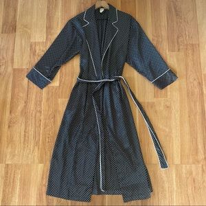 SOLD Vintage VS Gold Crown Label Black and White Polka Dot Robe